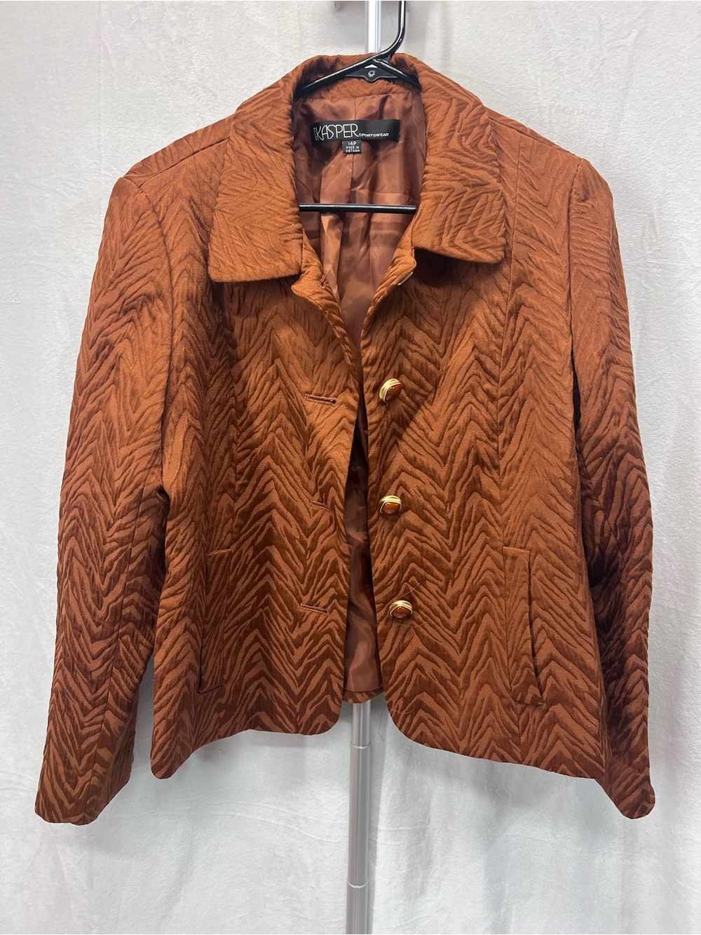 Kasper Women's Textured Rust Jacket 14P